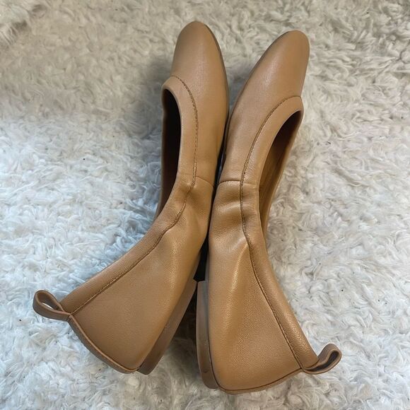 J. Crew leather tan Ballet Flats slip on shoes SZ10.5 - Picture 6 of 10